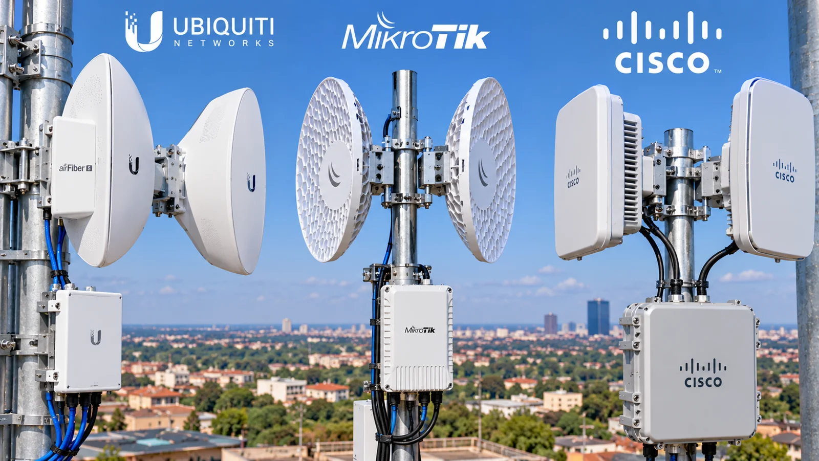 Imagem ilustrativa: Ligações wireless entre instalações